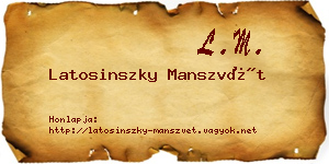Latosinszky Manszvét névjegykártya
